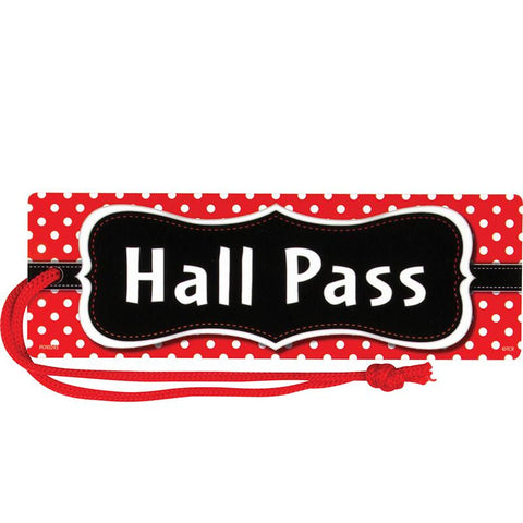 RED POLKA DOTS MAGNETIC HALL PASS