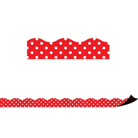 RED POLKA DOTS MAGNETIC BORDER