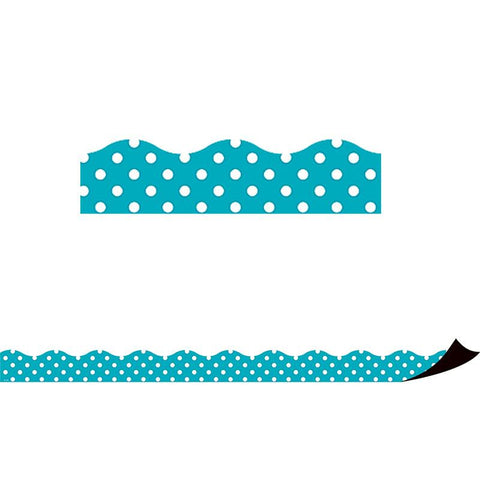 TEAL POLKA DOTS MAGNETIC BORDER