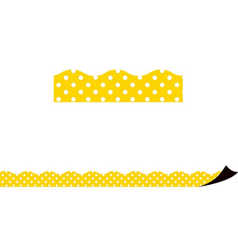 YELLOW POLKA DOTS MAGNETIC BORDER