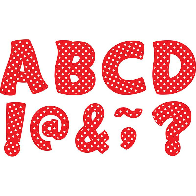 RED POLKA DOTS FUNTASTIC FONT 3IN