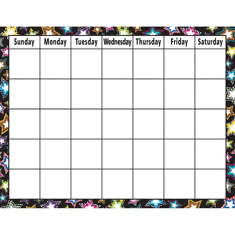 FANCY STARS CALENDAR CHART