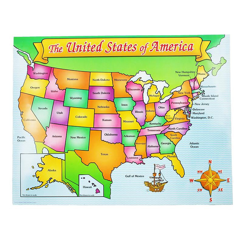 USA MAP FRIENDLY CHART 17X22