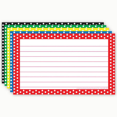 BORDER INDEX CARDS 3X5 POLKA DOT