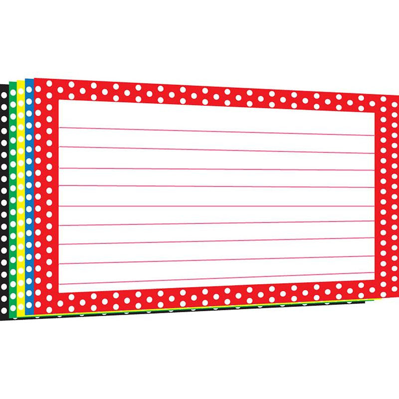 BORDER INDEX CARDS 4X6 POLKA DOT