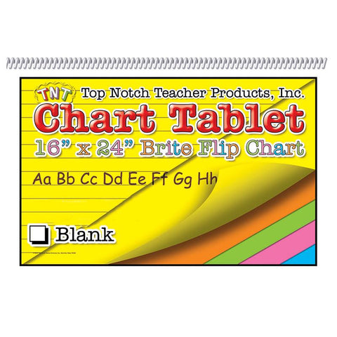 CHART TABLET 16X24 ASSORTED BLANK