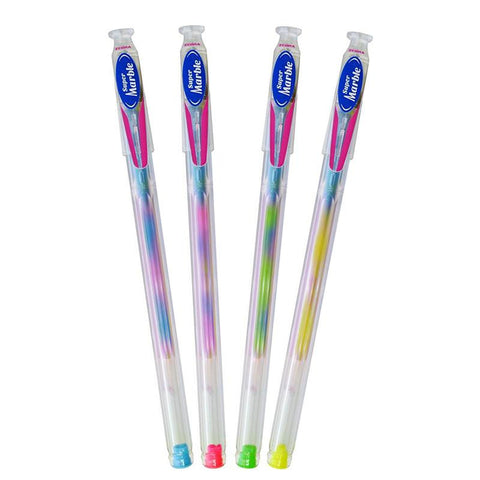 ZEBRA SUPER MARBLE GEL PEN ASST 4PK