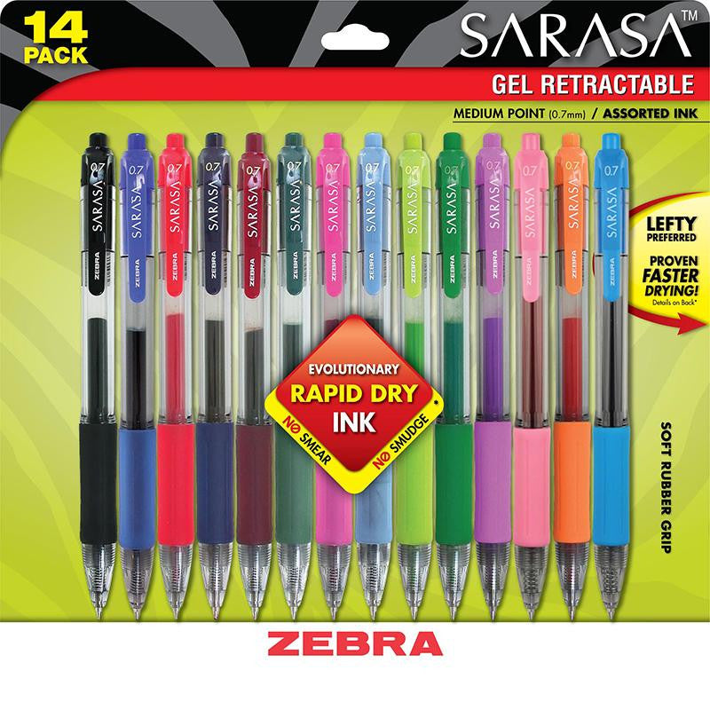 SARASA GEL RETRACTABLE GEL PENS