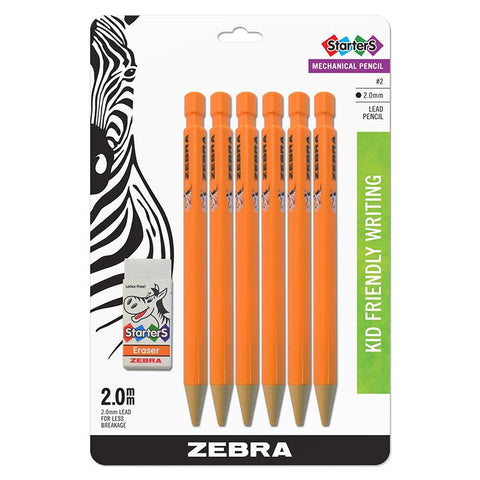 2 HB 2MM MECH PENCIL 6PK 1 ERASER